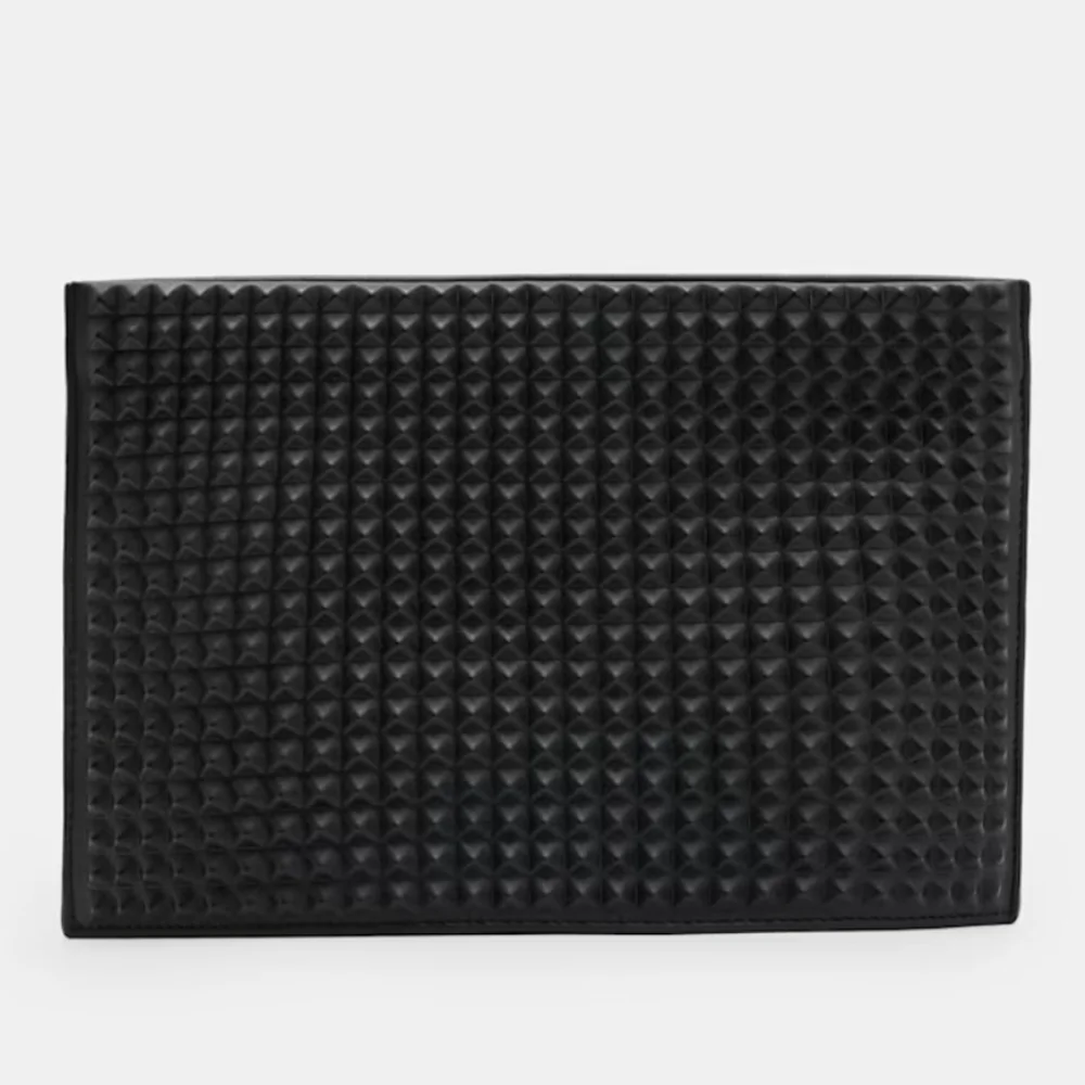 All SAINTS Bettina BLACK Studded Leather Clutch Bag. NEW NO TAG